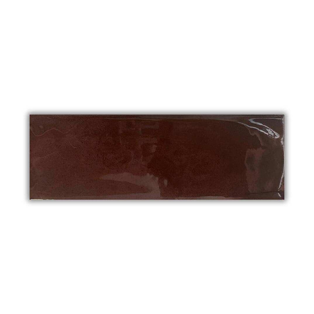Abacus Bumpy Kestane (Chestnut) Parlak Duvar Seramiği 10x30 cm - 1