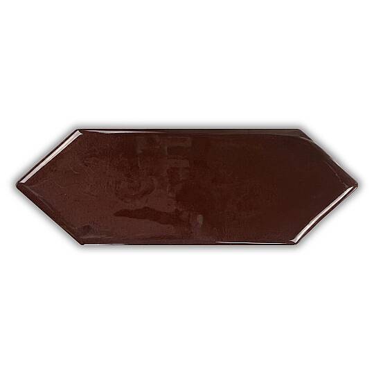 Abacus Edge Bumpy Kestane (Chestnut) Parlak Duvar Seramiği 10x30 cm