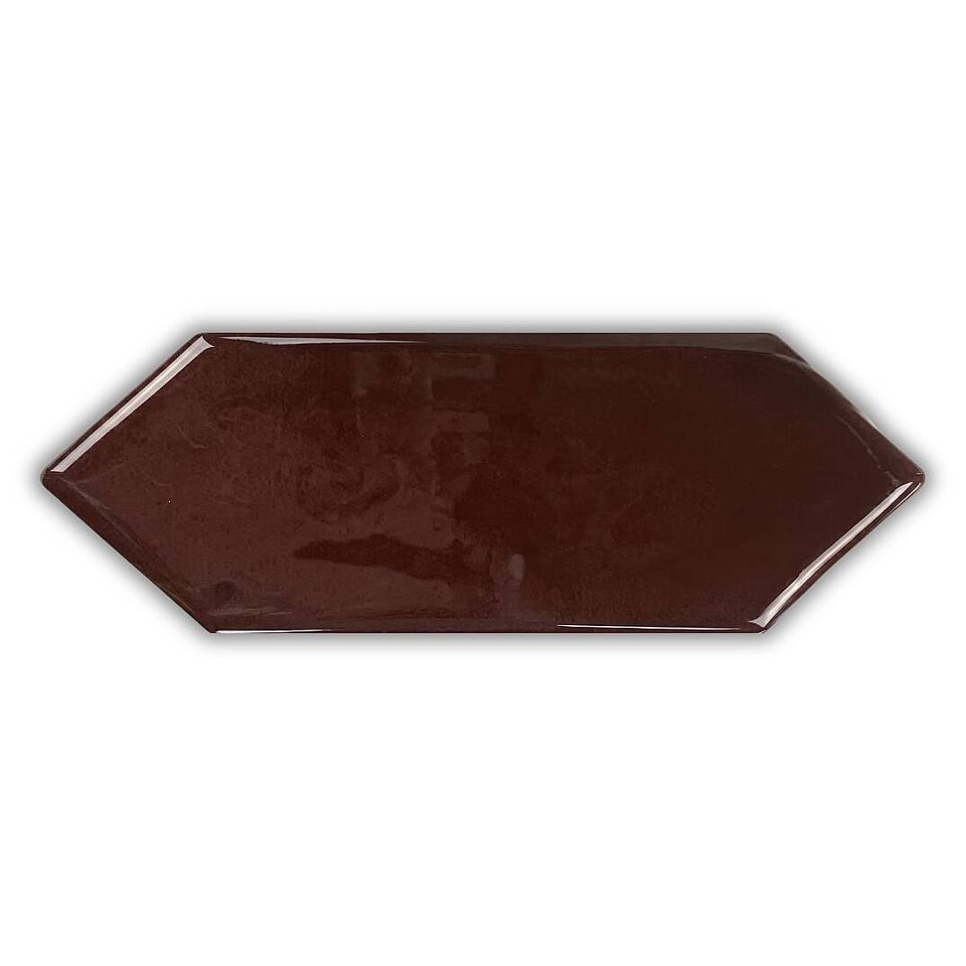Abacus Edge Bumpy Kestane (Chestnut) Parlak Duvar Seramiği 10x30 cm - 1