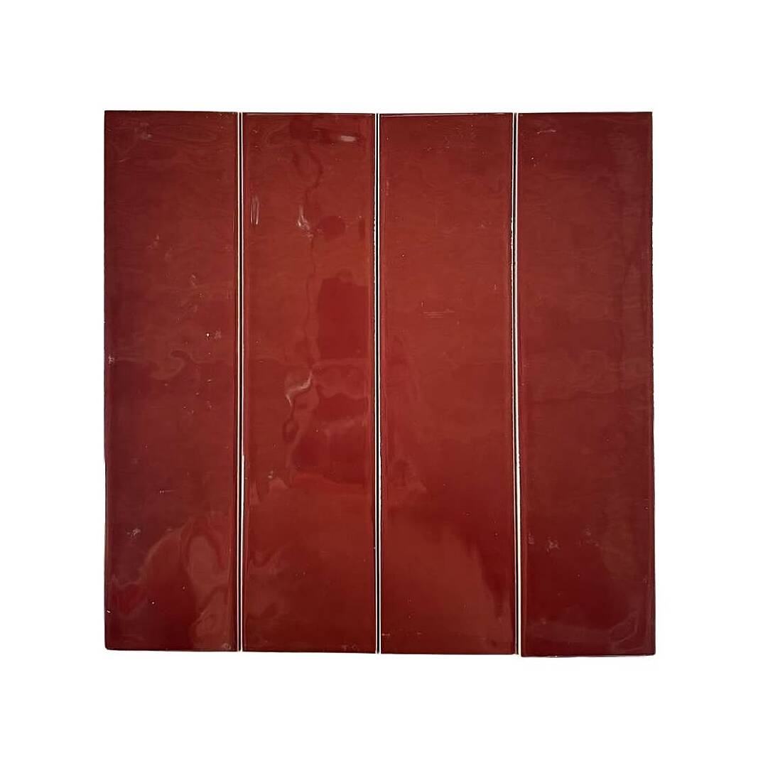 Kraft Bumpy Bordo (Marron) Parlak Duvar Seramiği 7.5x30 cm - 1