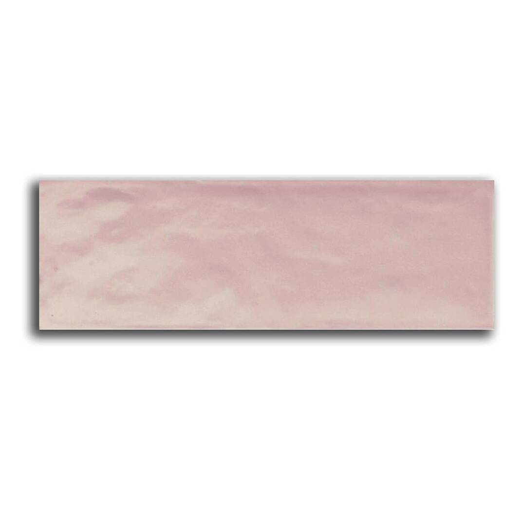 Kraft Bumpy Pembe (Rose) Parlak Duvar Seramiği 10x30 cm - 1