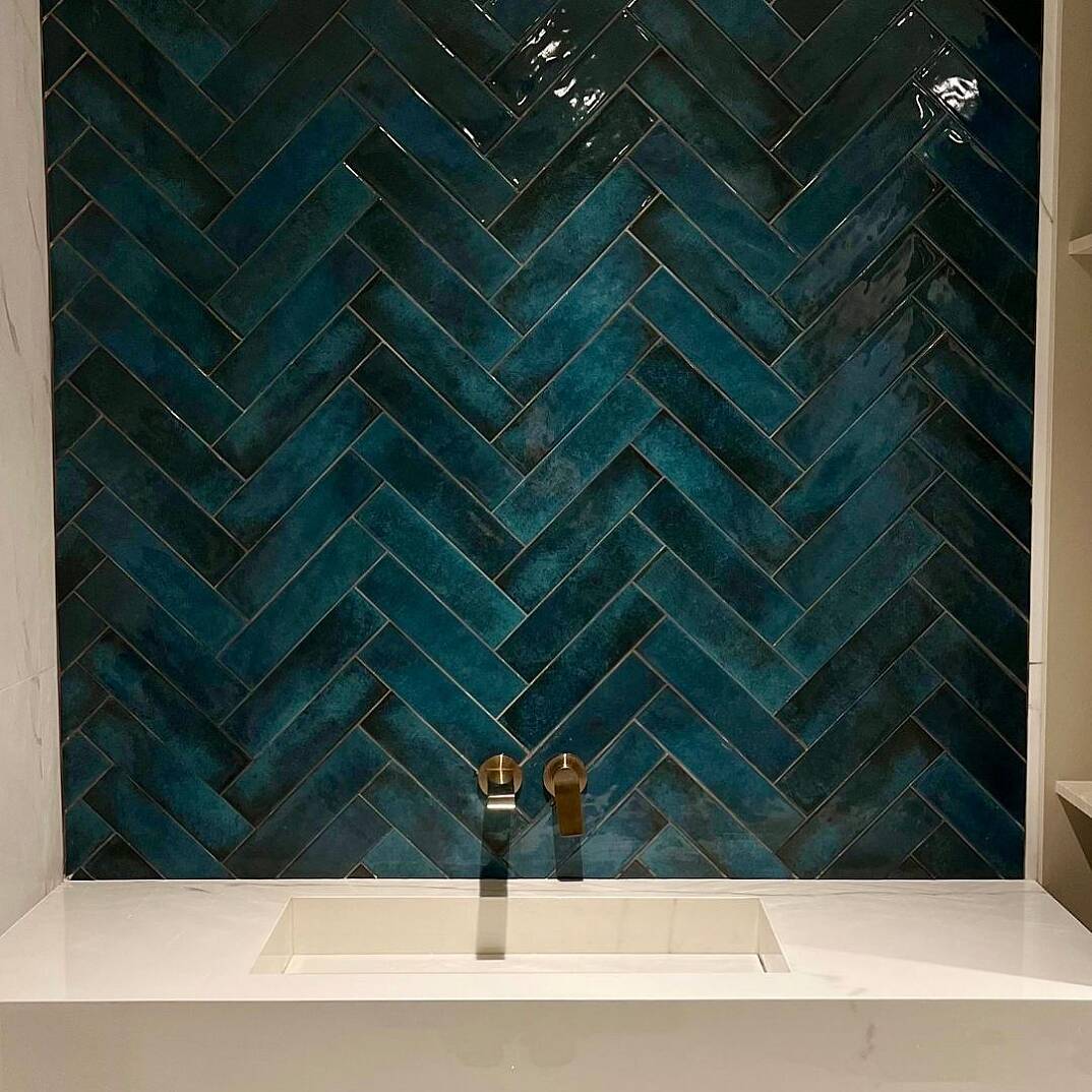 Kraft Turkuaz (Aqua) Parlak Duvar Seramiği 7.5x30 cm - 3