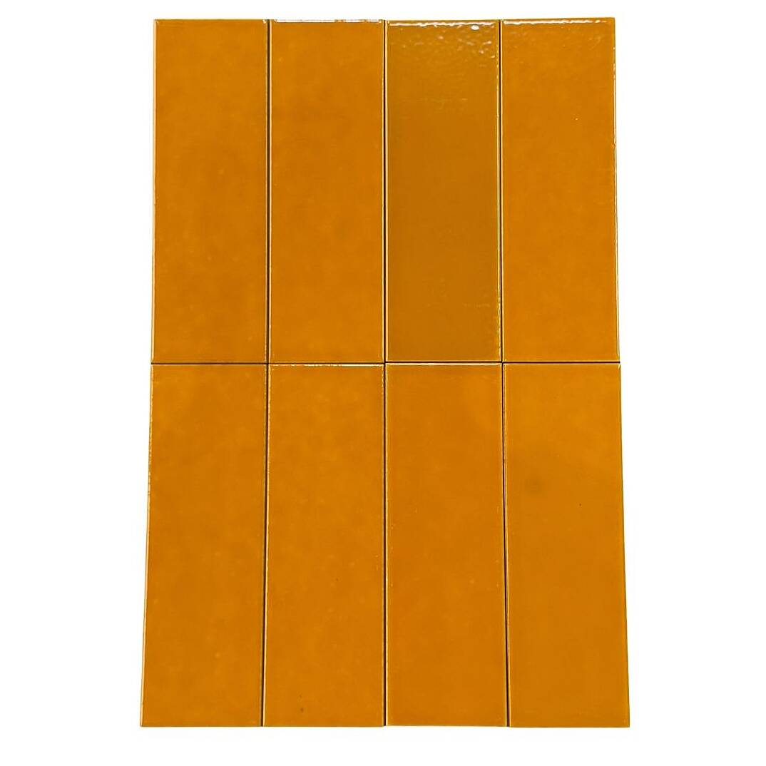 Turuncu (Orange) El Yapımı Duvar Seramiği 10x30 cm - 1