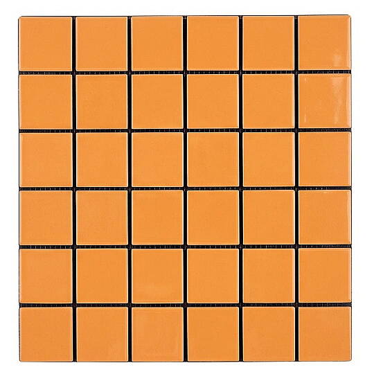 Turuncu Parlak 5x5 cm Fileli Kesme Seramik Duvar Karosu (30x30 cm File) (1)